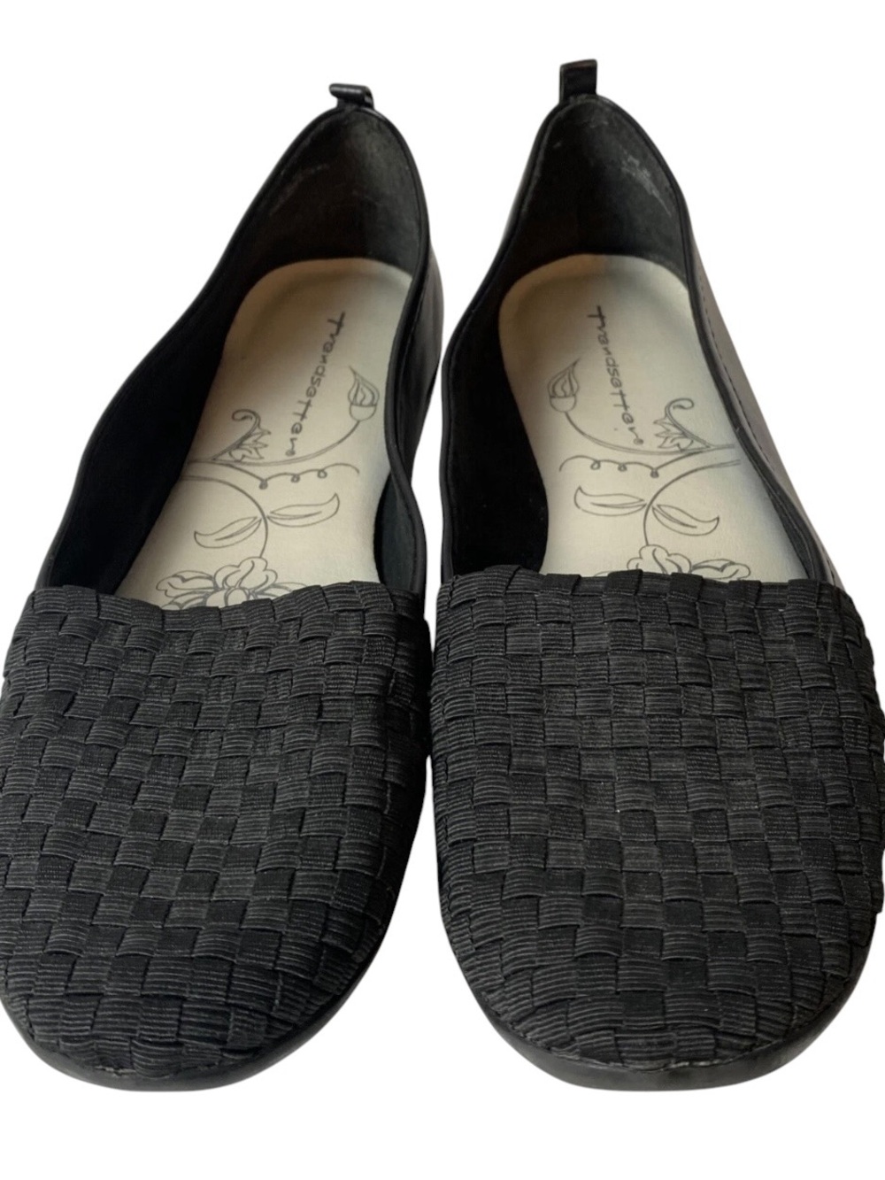 Tea Collection Black Woven Slip-On Flats - Women